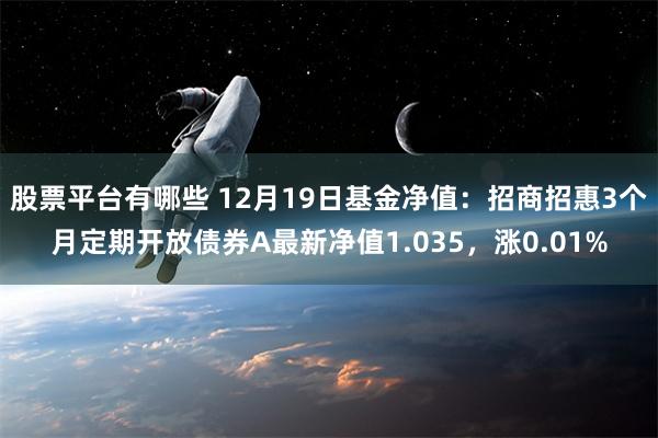 股票平台有哪些 12月19日基金净值：招商招惠3个月定期开放债券A最新净值1.035，涨0.01%